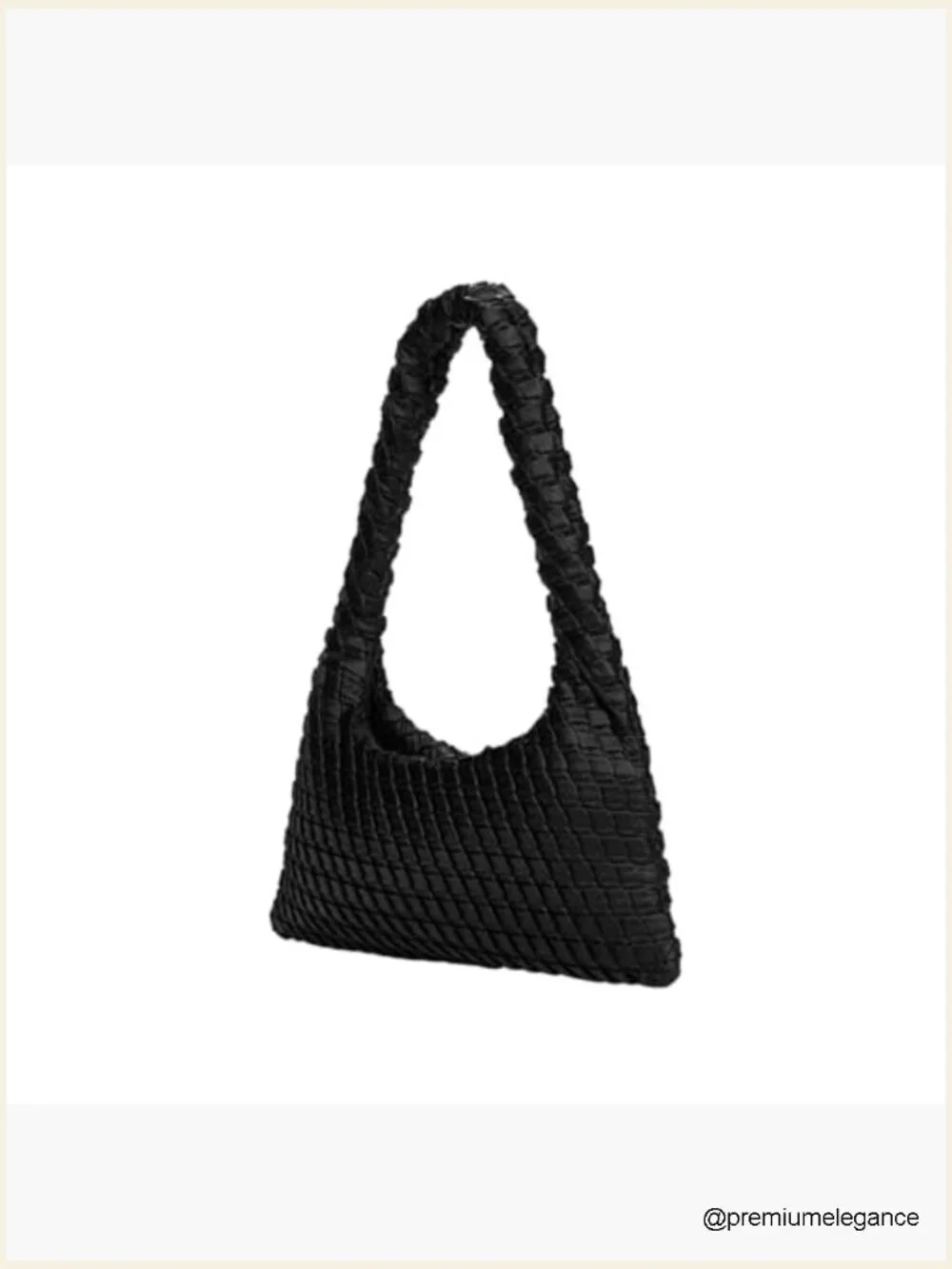 Textured Hobo Bag - PU Leather Shoulder Tote, Magnetic Closure, Work Travel Bag